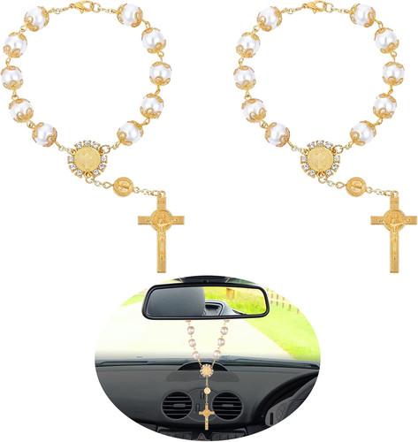 2pcs car rosary - rosary,, rearview