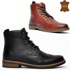 Mens Leather Boots Brogue