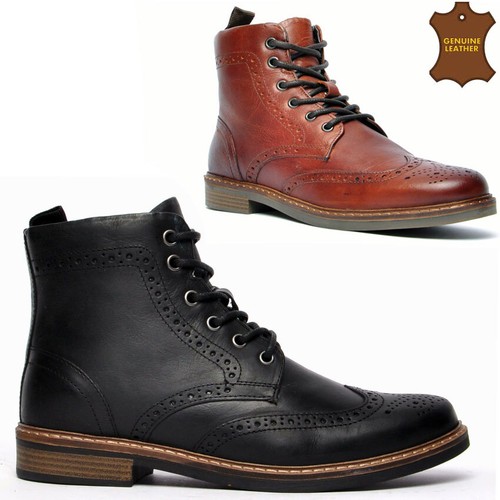Mens leather boots brogue - mens,