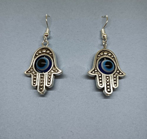 Evil eye hamsa hand earrings - eye,