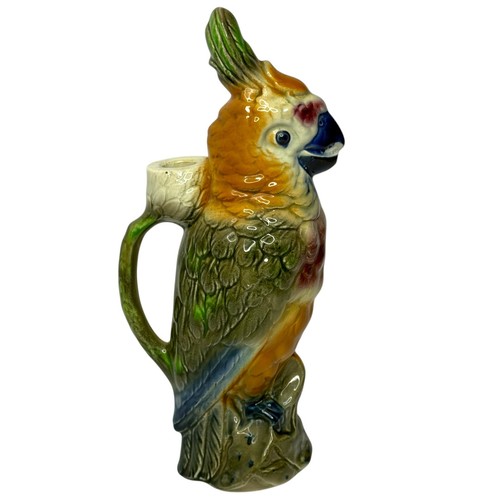 Antique french majolica parrot - french,