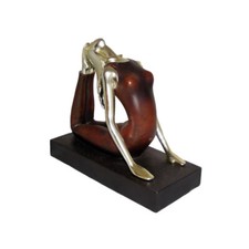 Yoga Figurine in Warm Wood and
