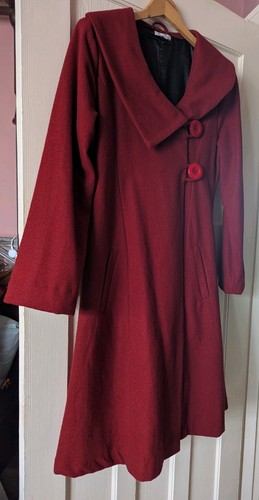 Women red wool coat lime - wool, coat,