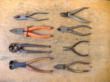 JOB LOT OF 8 USED  PLIERS PINCERS & SNIPS