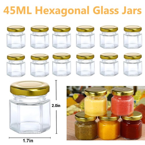 45ml glass jars small - 45ml, hexagon