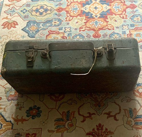 Vintage green painted metal - vintage,