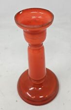 Antique Glass Red/Orange Candle Stick Holder 