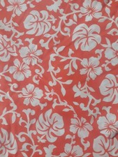 Hibiscus surf fabric orange and white  5.25mts Hawaiian VW campervan curtains