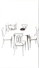 FURNITURE, Formica Table, Chairs & Cart, Molla, WESTBURY NY Advertising Postcard