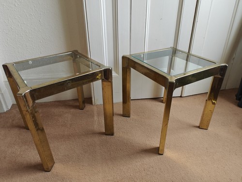 Pair vintage brass side - of,
