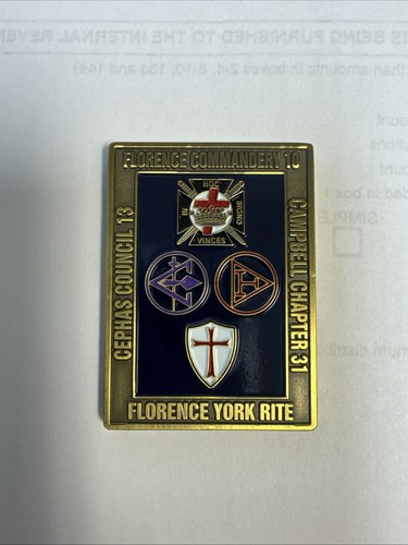 Masonic challenge coin york - masonic,