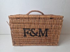 Fortnum and Mason F&M Picnic Hamper Wicker Basket Medium Size 18" x 12" x 8"