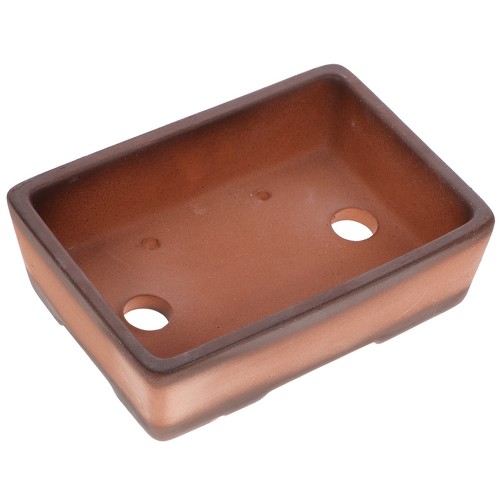 Brown sand glazed flowerpot - brown,