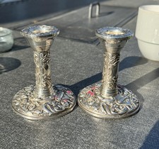 Pair filled silver ornate - filled,