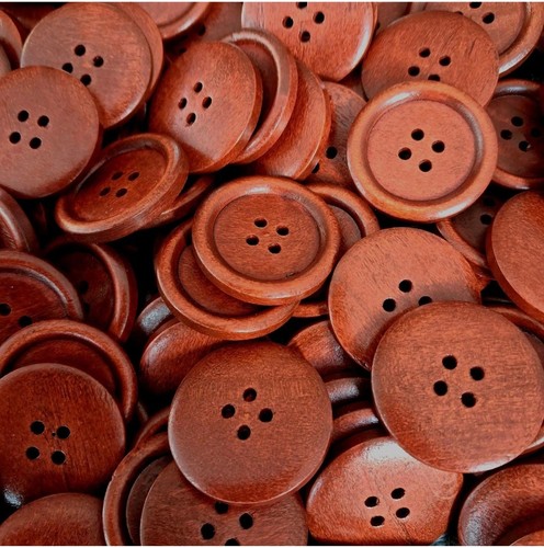 Wooden buttons 30mm - wooden,