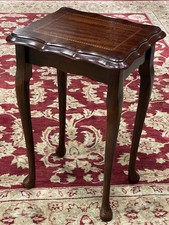Mahogany Rectangular Occasional Side Wine 0r Lamp Table with Marquetry Inlay Top