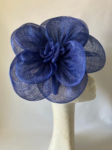 Sapphire sinamay fascinator - sapphire,