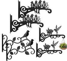 2x Decorative Metal Hanging Basket Brackets Garden Plant Hanger Hook Wall Decor