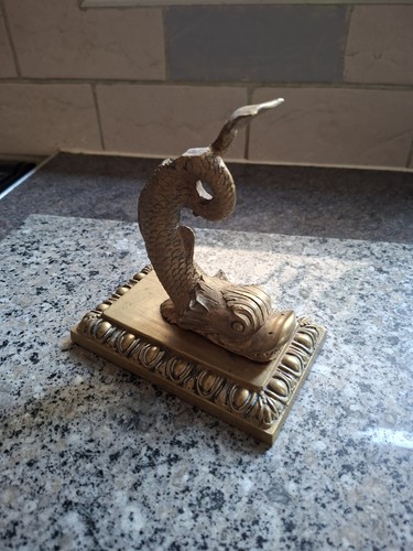 Antique brass dolphin fish - antique,