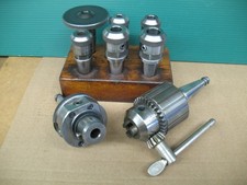 MOORE JIG BORER TOOLING 8PCS 3/8 INDICATOR,1/2, 5/8, 3/4, BORING HEAD JACOBS CHK