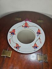 Vintage Michelle Beverley Studio Pottery Hand Painted Fuchsia Mirror 