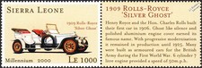 1909 ROLLS ROYCE SILVER GHOST Classic Car Automobile Stamp & Se-Tenant Tab Label