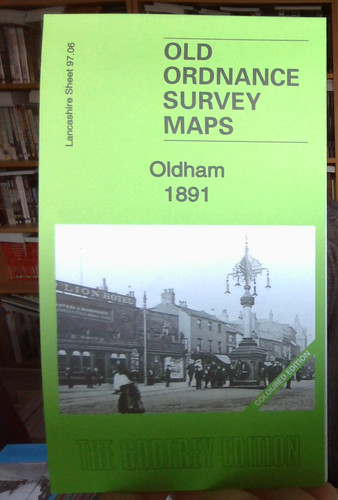 Map oldham 1891 lancashire - of,