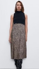 Zara Mock Neck Silky Cheetah