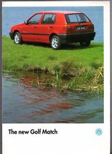 Volkswagen Golf Match Mk3 Limited Edition 1994 UK Market Sales Brochure 1.4 1.9D