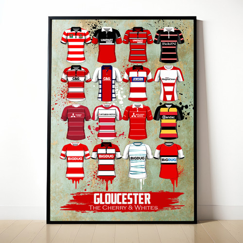 Gloucester rugby framed - rugby,