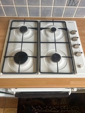 Hygena Gas Hob 4 burner - White - Clean Condition - SPARES OR REPAIRS