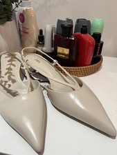 ZARA Leather Cream Kitten Heel