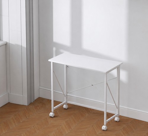 Homcom folding desk wheels - on,