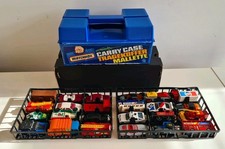 Vintage Matchbox Carry Case & Trays with 24 Cars Trucks Diecast Bundle Joblot