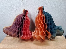1950s Vintage Large Honeycomb Paper Christmas Bells Christmas Decorations