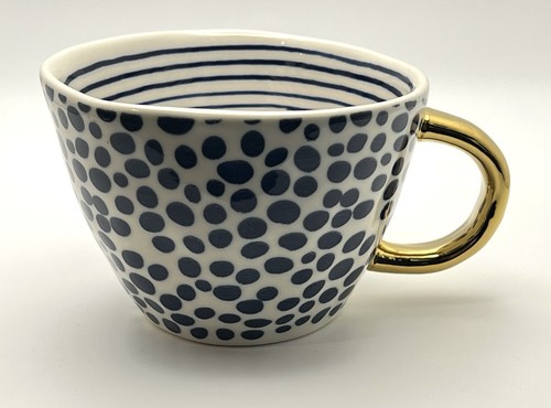 Old pottery company blue - blue, polka