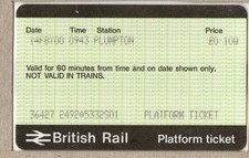 Plumpton S01 - APTIS platform ticket - final example from station - East Sussex
