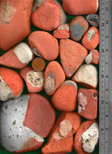 20 UK NORTH SEA  beach pottery pieces with mortar etc 1.45 Kg Dunbar Scotland