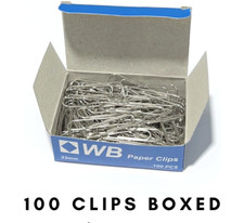 Paper Clips Large 33mm No Tear - Polished Steel Office School Paperclips Metal