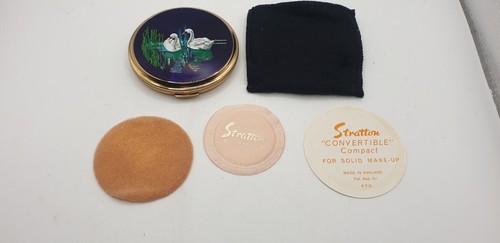Vintage stratton enamel swan - stratton,