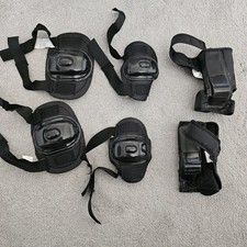 Six Piece Set Of Kids Knee Pad Elbow Pads Wrist Guards Protective In Black