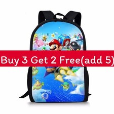 Super Mario Cartoon School Bag With Lightweight Design For Young Students