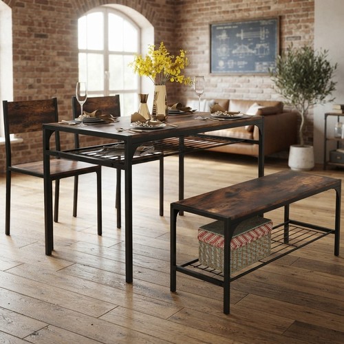 Rustic brown dining table - rustic,