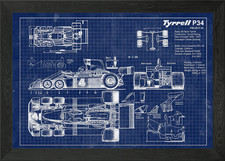 Tyrrell P34 blueprint Framed