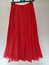 Whistles Pleated Skirt Size 10 Red/orange Colour