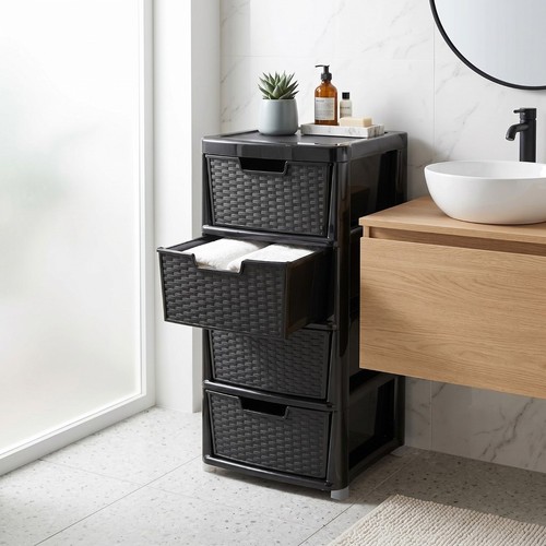 Large rattan drawer storage - large,
