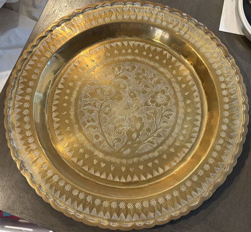 Vintage chinese brass plate - chinese,
