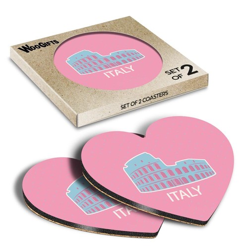 Heart mdf coaster rome - mdf,