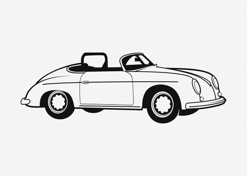 Classic car line art poster - car,