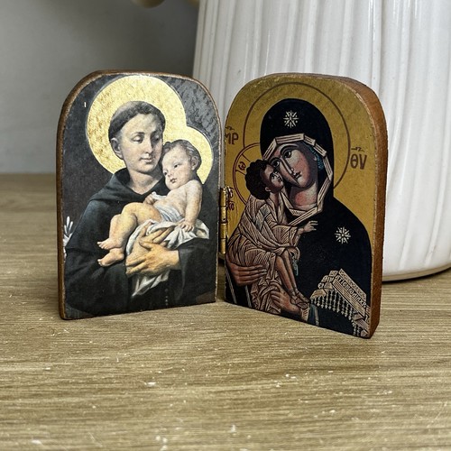 Triptych religious wood carved - triptych,